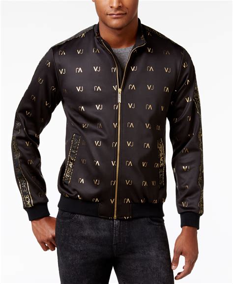 versace jeans leather moto jacket|Versace black denim jacket.